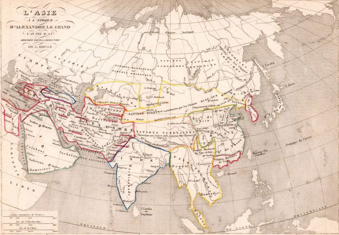 Map of  Asia.  Print in 1850. (1 of 2)