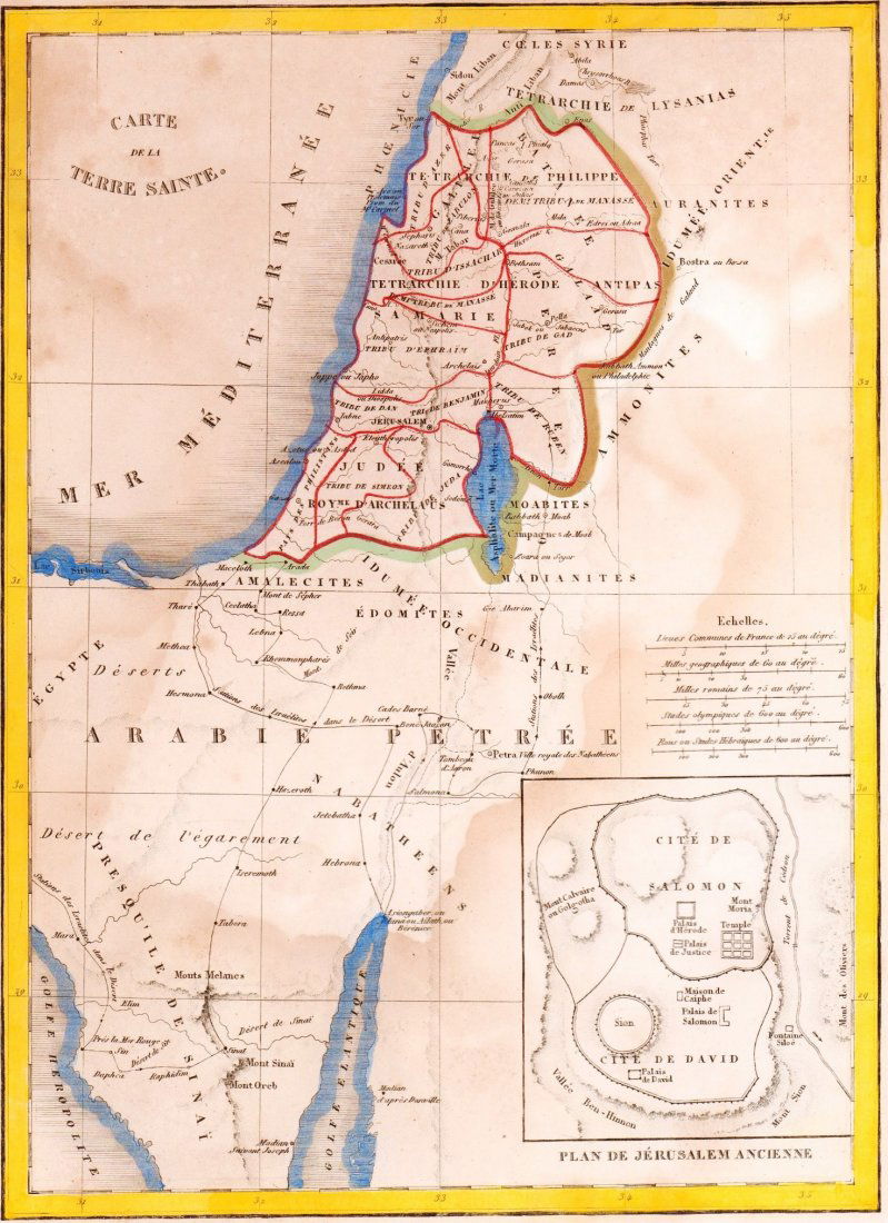 Map of the Holy Land. Israel. 1835. (1 of 4)