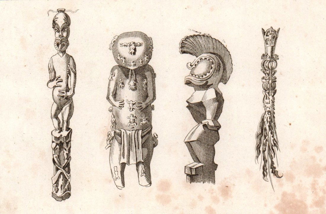 Idols of Polynesia. Oceania. Australia. 1836. (1 of 3)