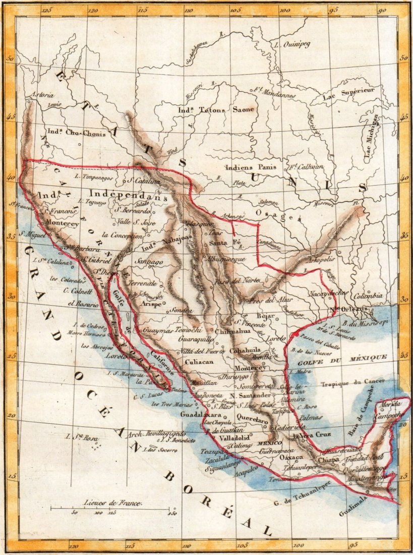 A. M. Perrot. Map of Mexico.  1837. (1 of 3)