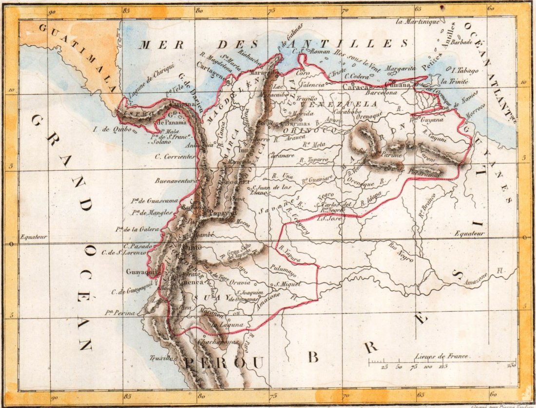 A. M. Perrot. Map of Colombia.  1837. (1 of 3)
