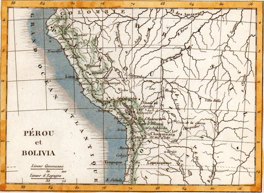 Victor Lavasseur. Map of Peru and Bolivia.  1830. (1 of 3)