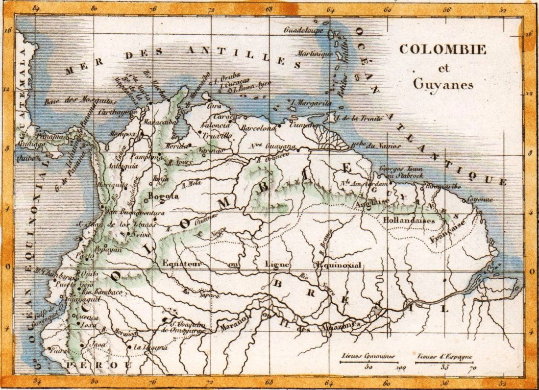 Victor Lavasseur. Map of Colombia and Guyana.  1830. (1 of 3)