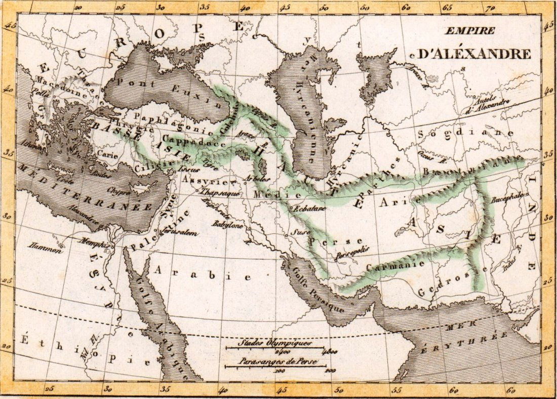 Map of the Empire of the Alexander the Great.  1830. (1 of 3)