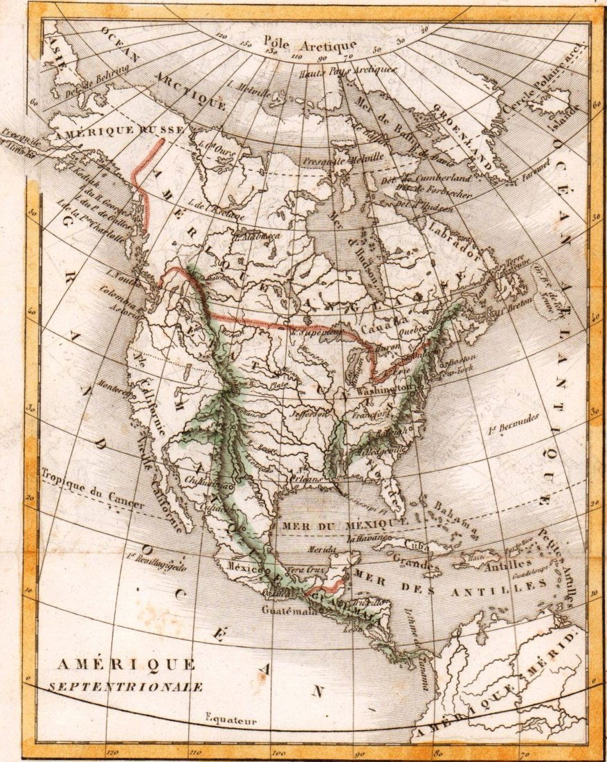 Victor Lavasseur. Map of North America.  1830. (1 of 3)