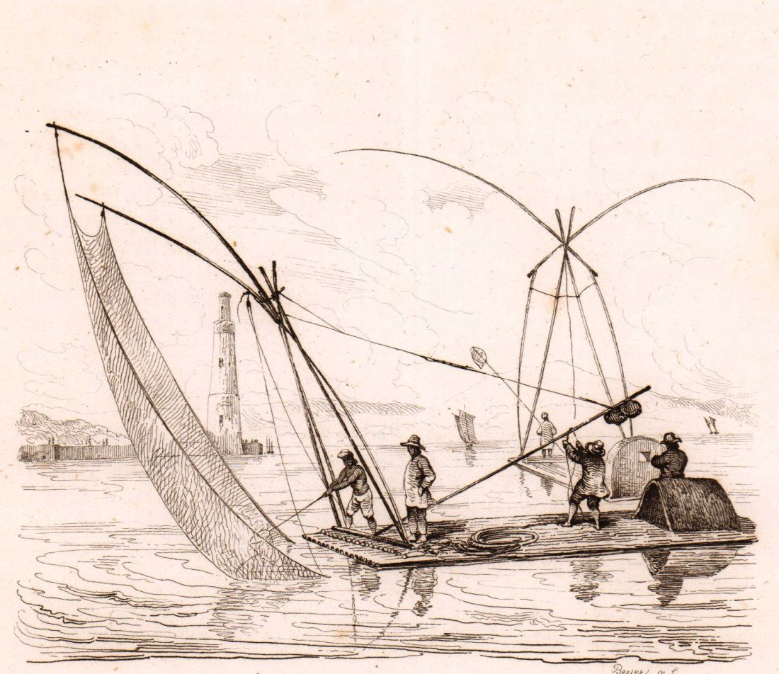 M. Dumont D’Urville. Fishing rafts in Manila. 1834. (1 of 3)