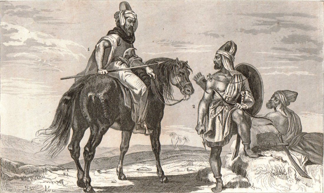 Cavalier and Arabic soldier. Arabia. 1859. (1 of 3)