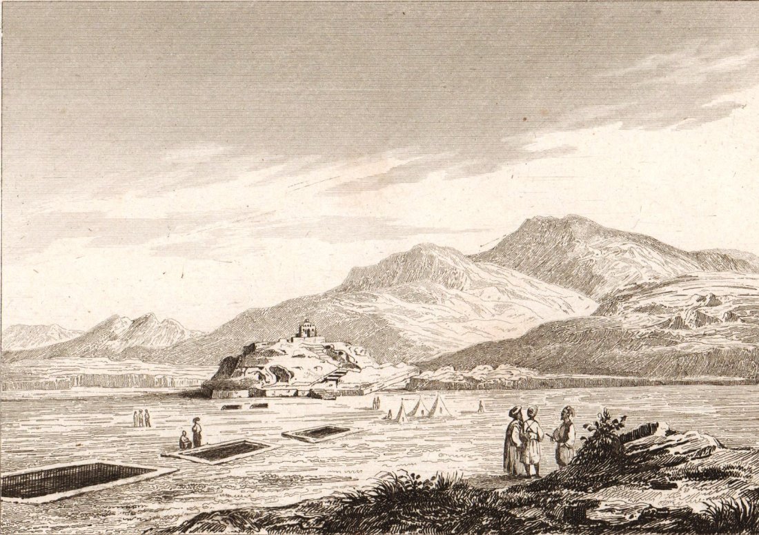 Aufat. Arabia. 1847.: Print of steel engraving titled „Aufat.“. Drawn by Fleury. Engraved by unknown. From „Arabie, par M. Noel Desvergers, vice-president de la societe de geographie, Avec une carte de L‘arabie et 