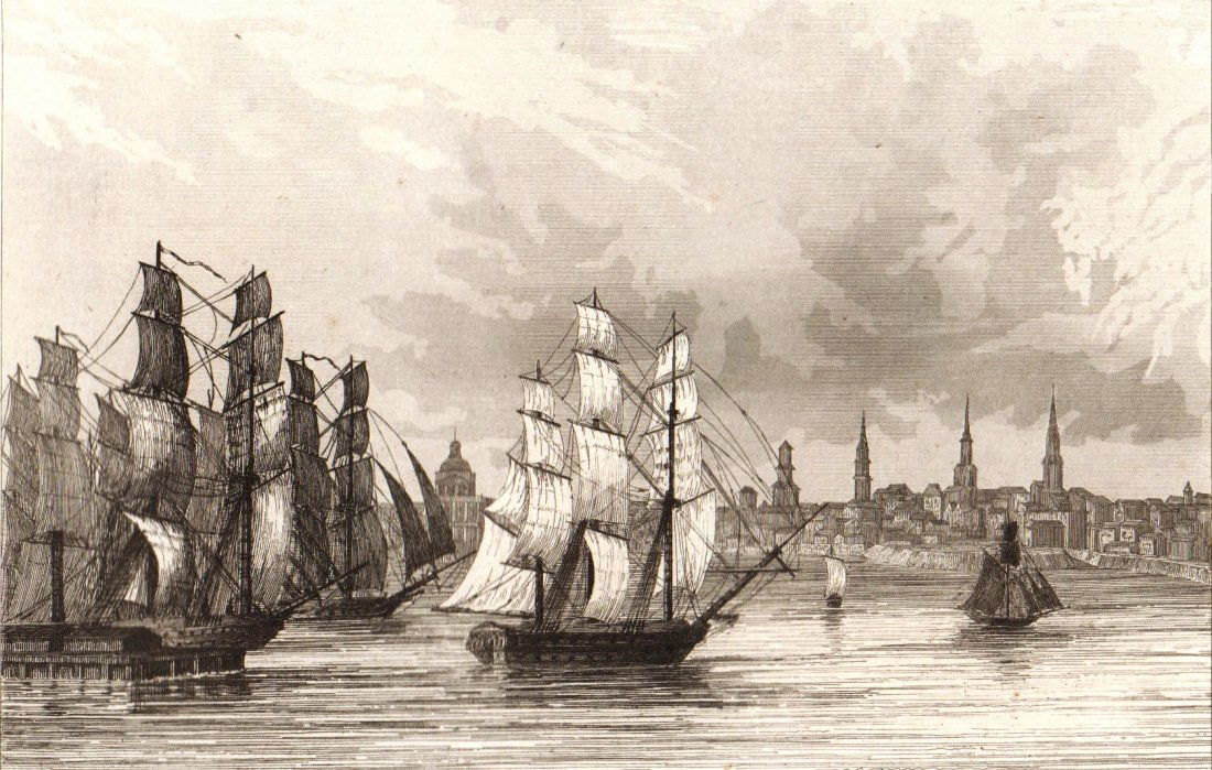 View of Boston from the English fleet. United States. (1 of 3)