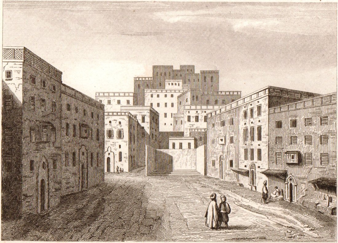 Meroua. Mecca. Saudi Arabia. 1847.: Print of steel engraving titled „Meroua.“. Drawn by unknown. Engraved by unknown. From „Arabie, par M. Noel Desvergers, vice-president de la societe de geographie, Avec une carte de L‘arabie e