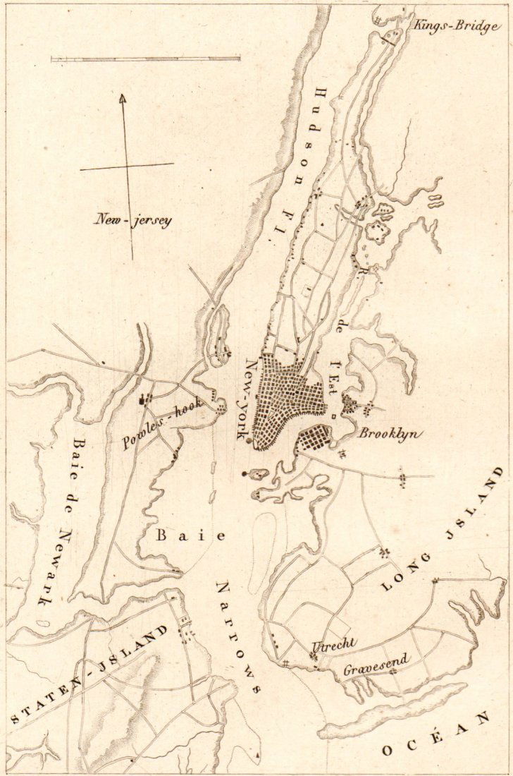 Map of New York Bay. North America. 1839. (1 of 3)
