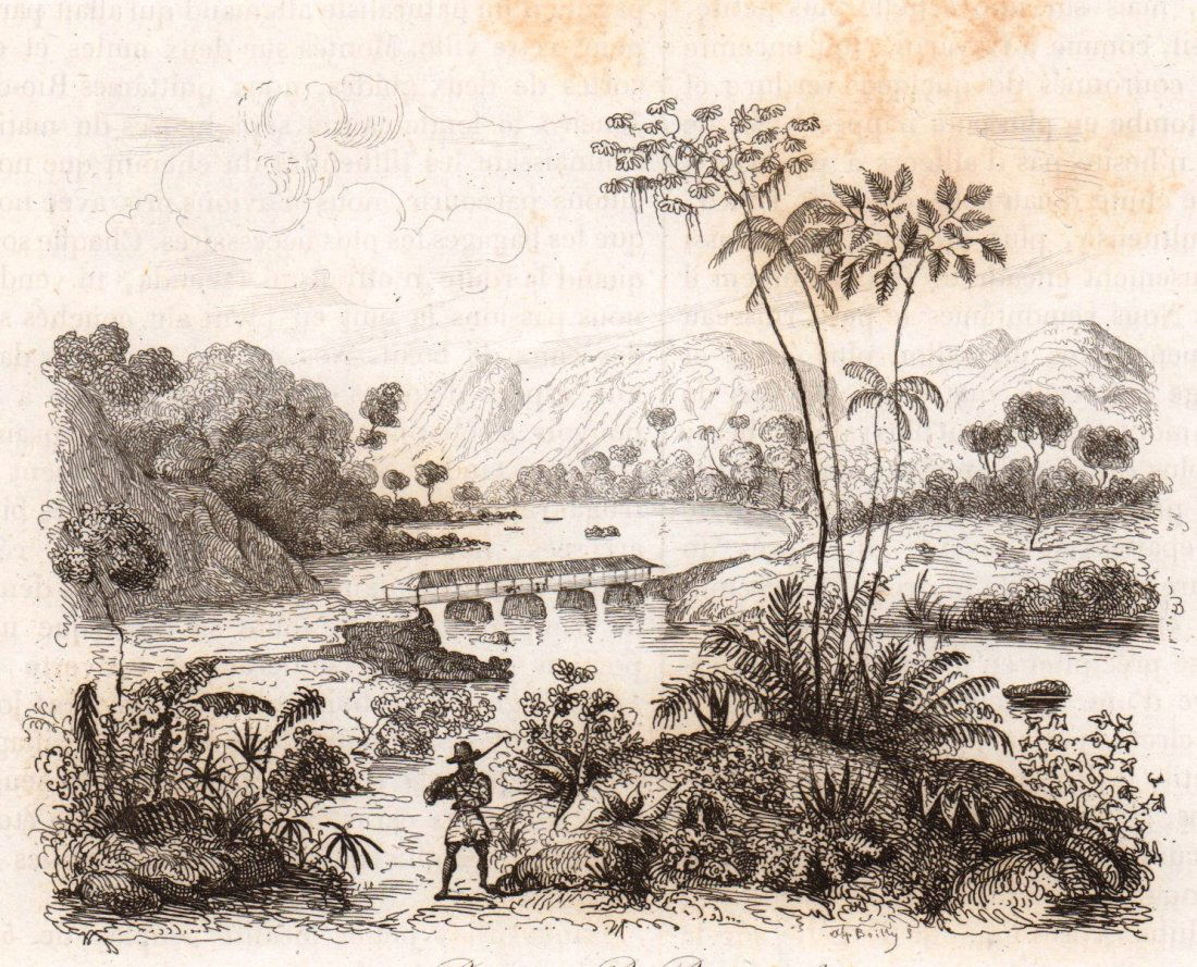 Bridge over the Rio Paraibuna. Brazil. 1836. (1 of 3)
