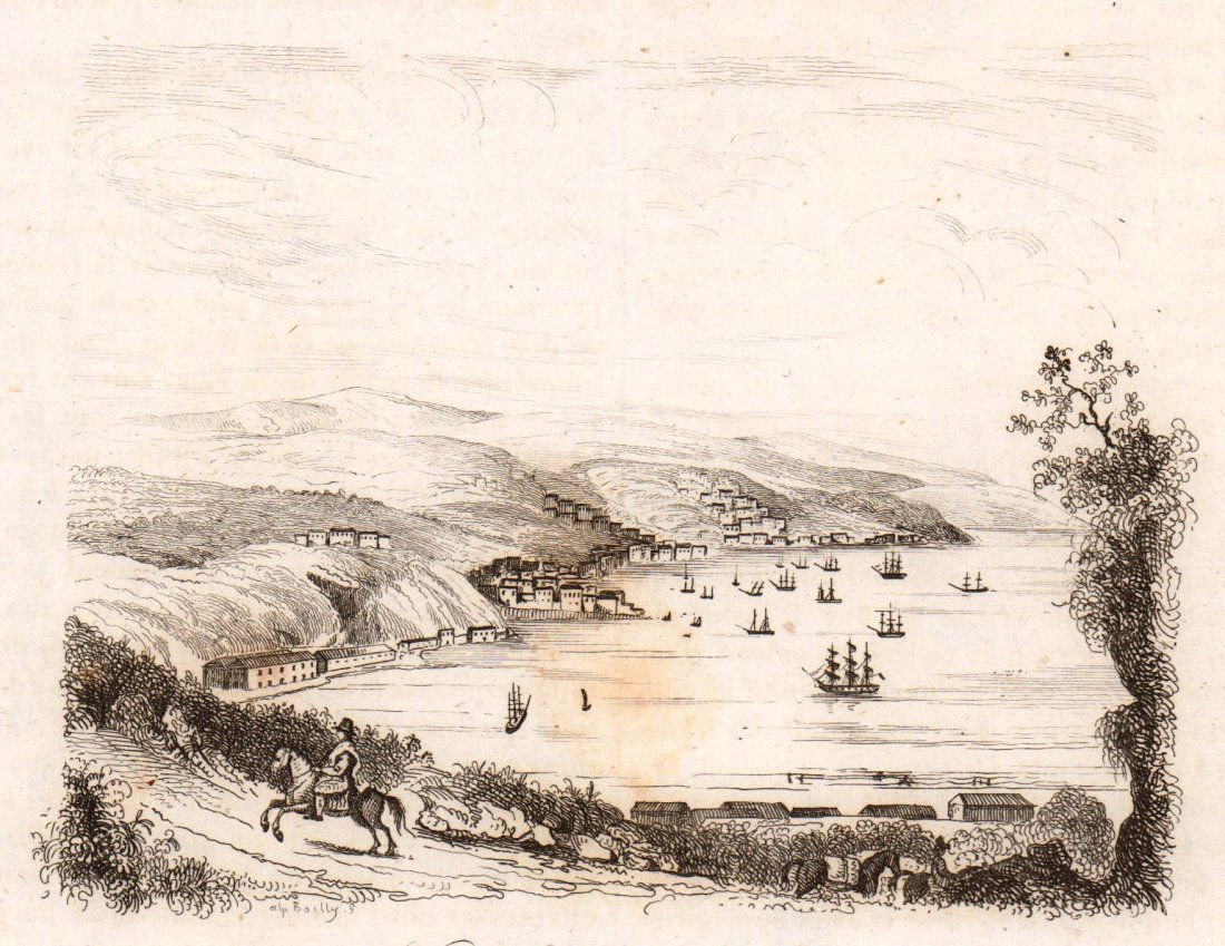 View of Valparaiso. The Road to Santiago. Chile 1836. (1 of 3)
