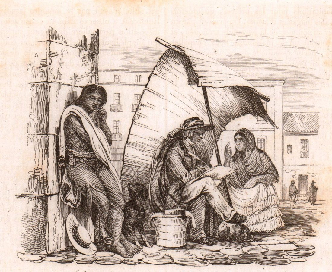 Beggar and writer in Mexico. 1836. (1 of 3)