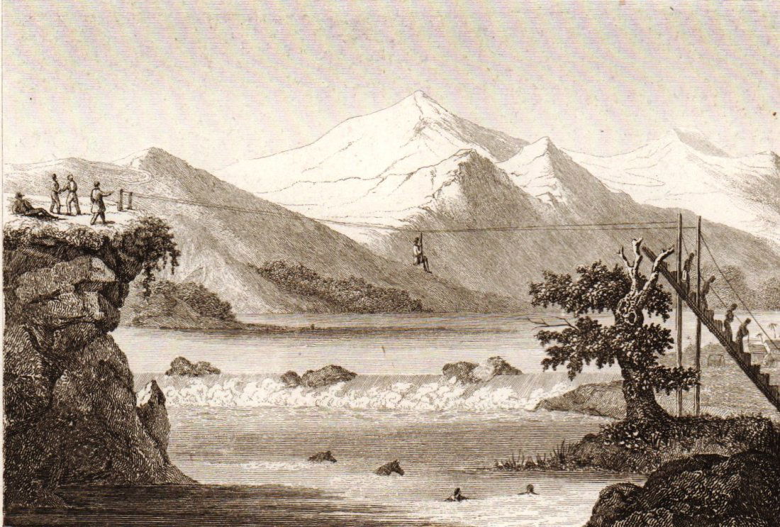 Bridge Cordes sur la Magdalena. Colombia. 1835 - 1841. (1 of 3)