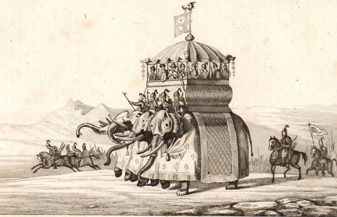 Emperor with four Elephants at one day Battle. China. (1 of 3)