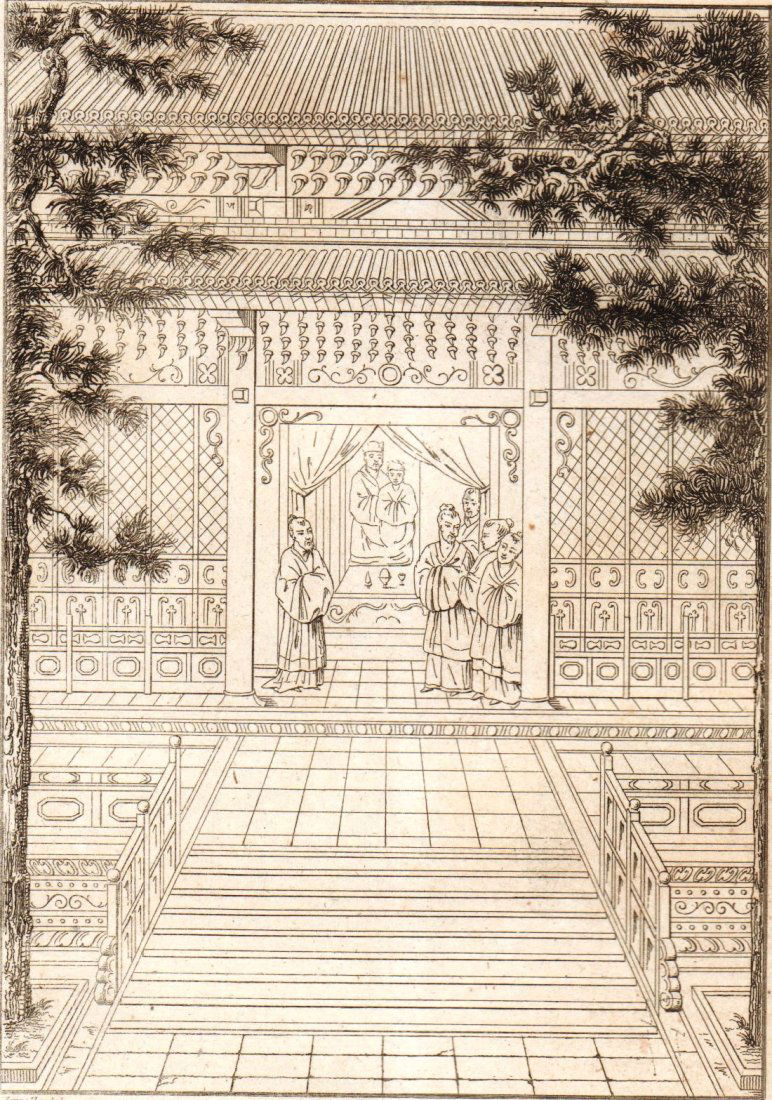 Outside of the room of Ming-Tang. China. 1837. (1 of 3)