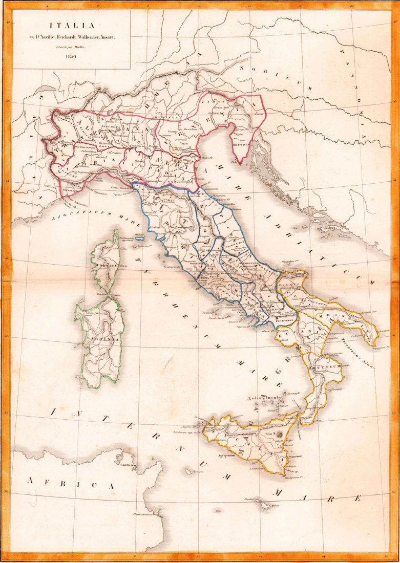 Map of Italy. Europe. 1854. (1 of 3)