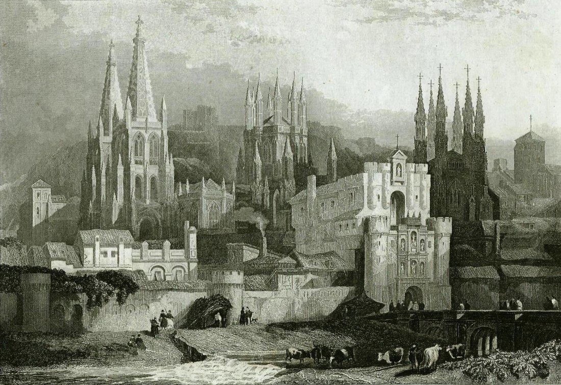 Burgos city in  Spain. 1850. (1 of 3)