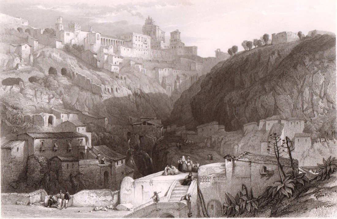 Castro Giovanni the ancient Enna. Sicily. Italy. 1841. (1 of 3)