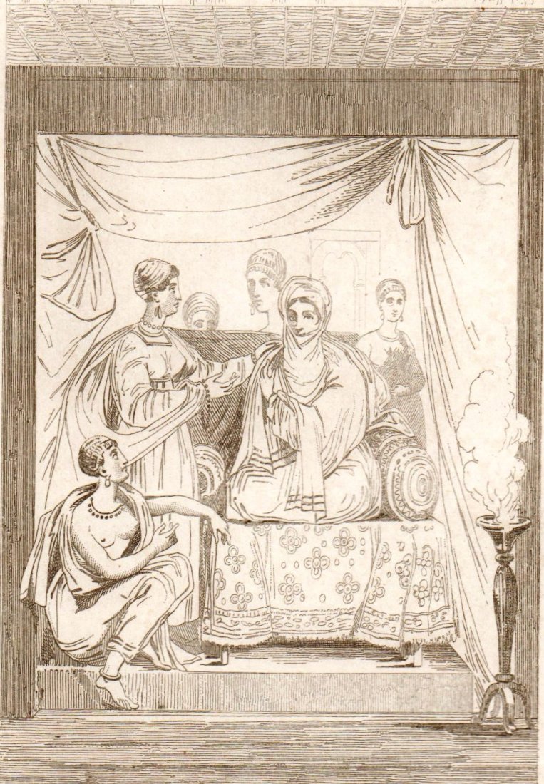 Princess Adowa. Abyssinia. Europe/Asia. 1835 - 1841.: Print of steel engraving titled „Princesse a Adowa Abyssinie“. Author Danvin. Engraved by Joliot. Published in „L‘Univers Pittoresque ou Histoire et description de tous les peuples“