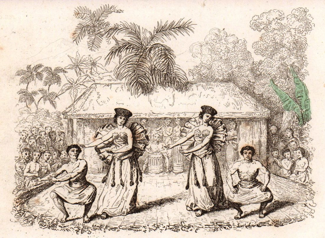 M. Dumont D’Urville. Dance in Tahiti.  1834. (1 of 3)