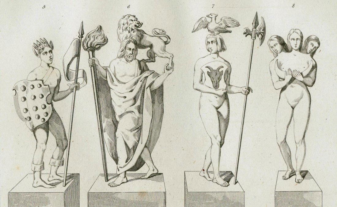 Deities - Prono Flins Radegast Triglav. Germany. 1841. (1 of 3)