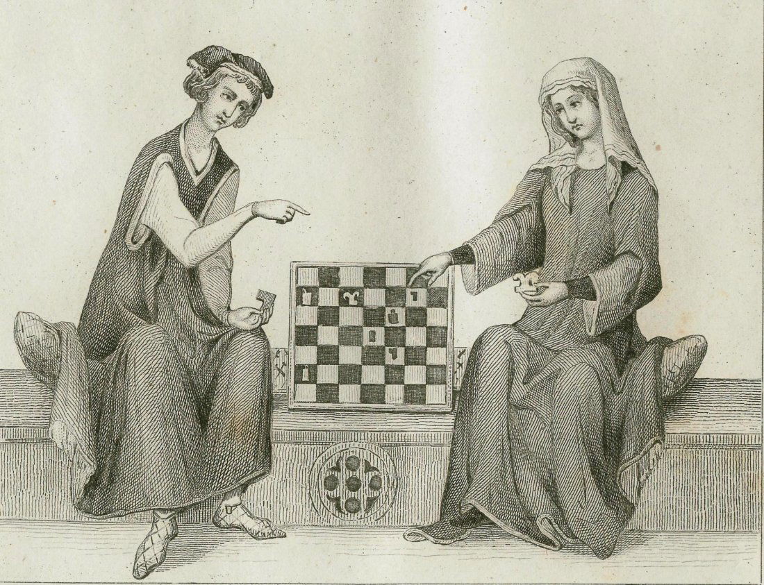 Otho of Brandenburg playing chess. Germany. 1841. (1 of 3)