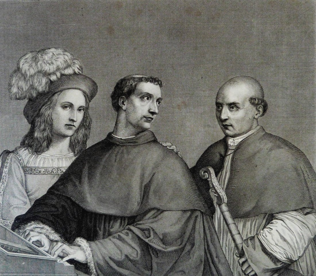 Barbarelli. Musical concert. Italy. 1842.: Print of steel engraving titled „Concerto Musicale“. Artist Guercino/Giovanni Francesco Barbieri. Drawn by Gozzini. Engraved by G. Rossi. From “Galerie du Palais Pitti“, Chez Louis Bardi, Flor