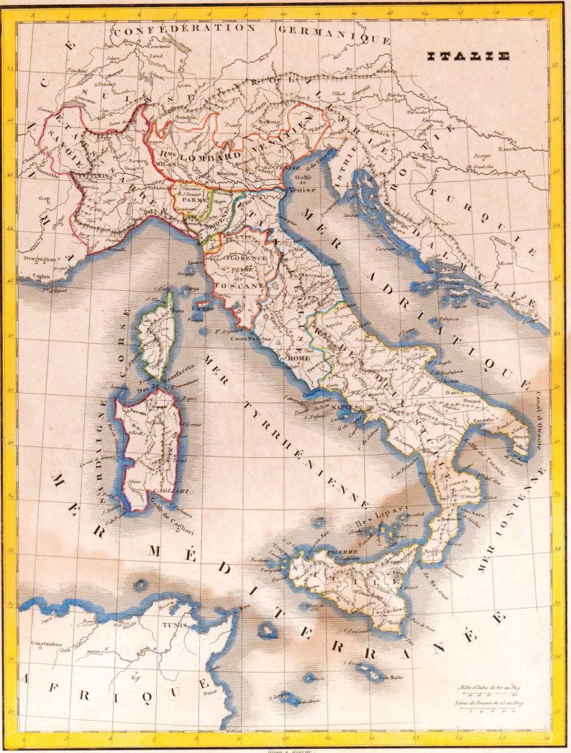 Map of Italy. Europe. 1835. (1 of 3)