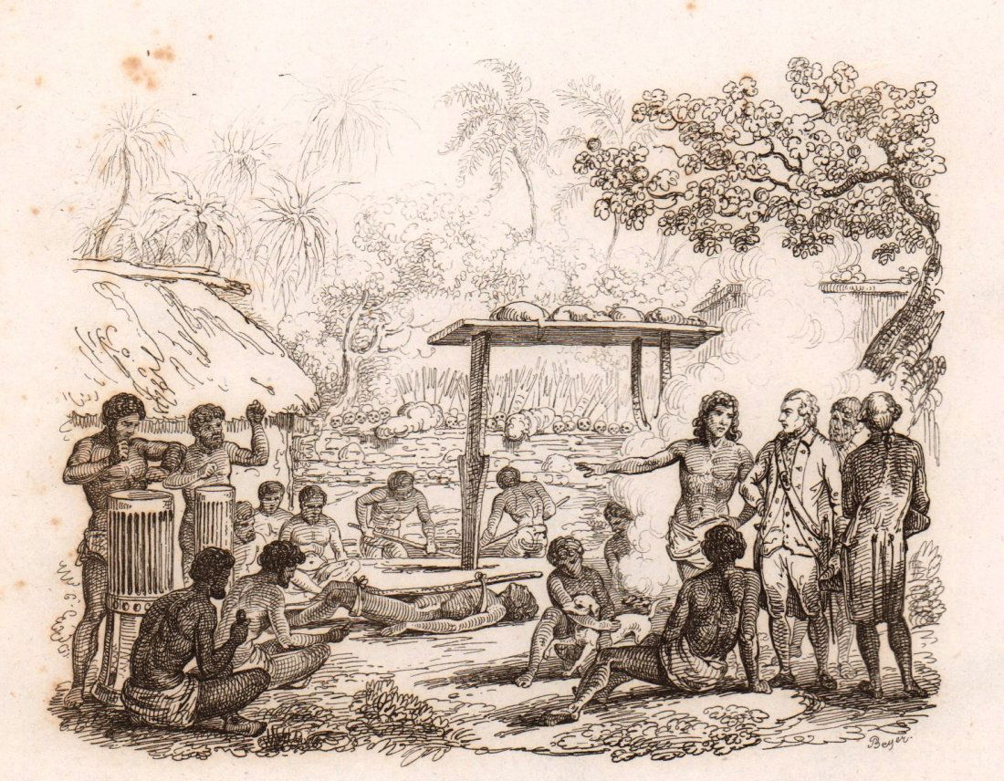Human sacrifice. Tahiti.  Polynesia. 1835. (1 of 3)
