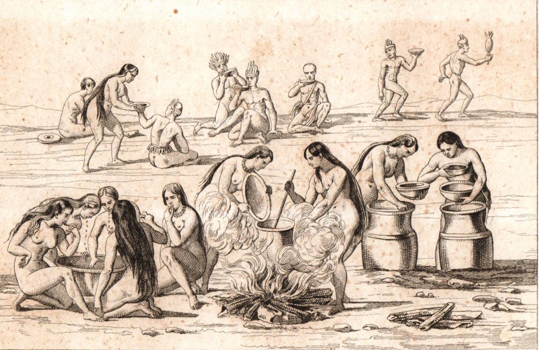 Preparation of Caouin. Brazil. South America. 1856. (1 of 3)