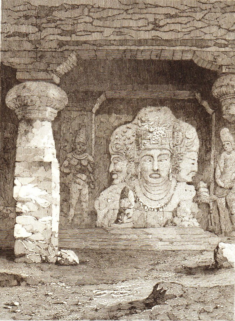 Head with three faces to Elephanta. India. 1845. (1 of 2)