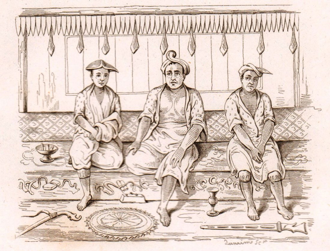 Chief of Batou-Bara and his children. Sumatra. (1 of 3)