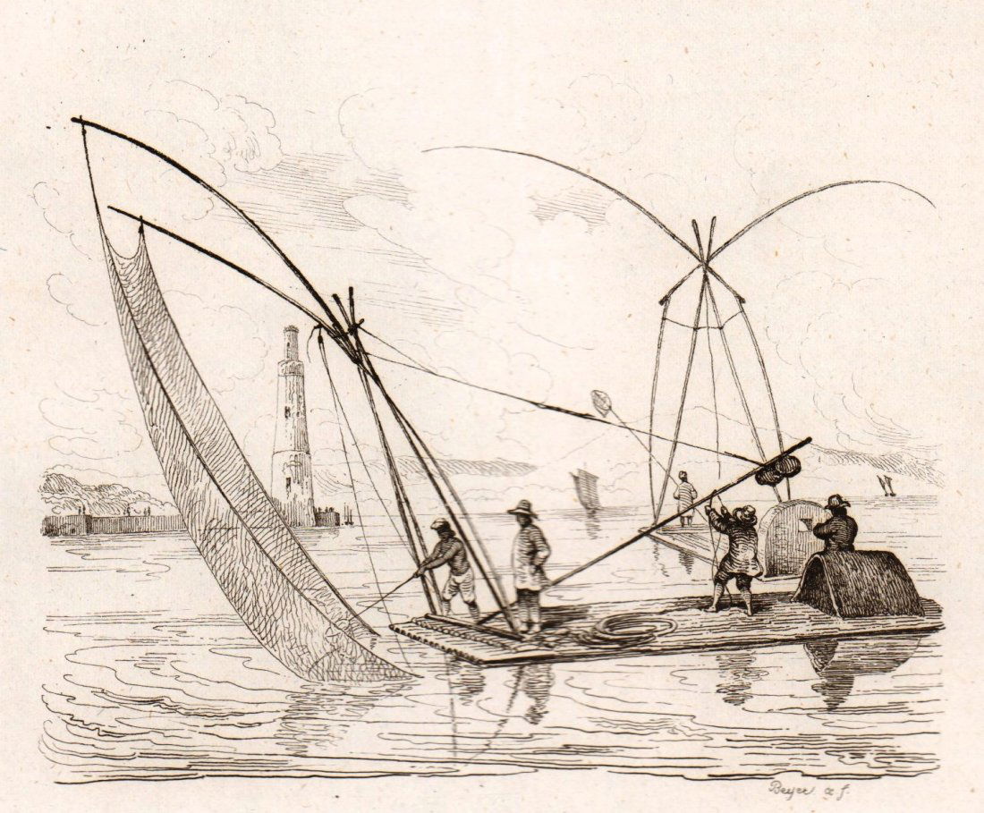 Fishing rafts in Manila. Philippines. 1835. (1 of 3)