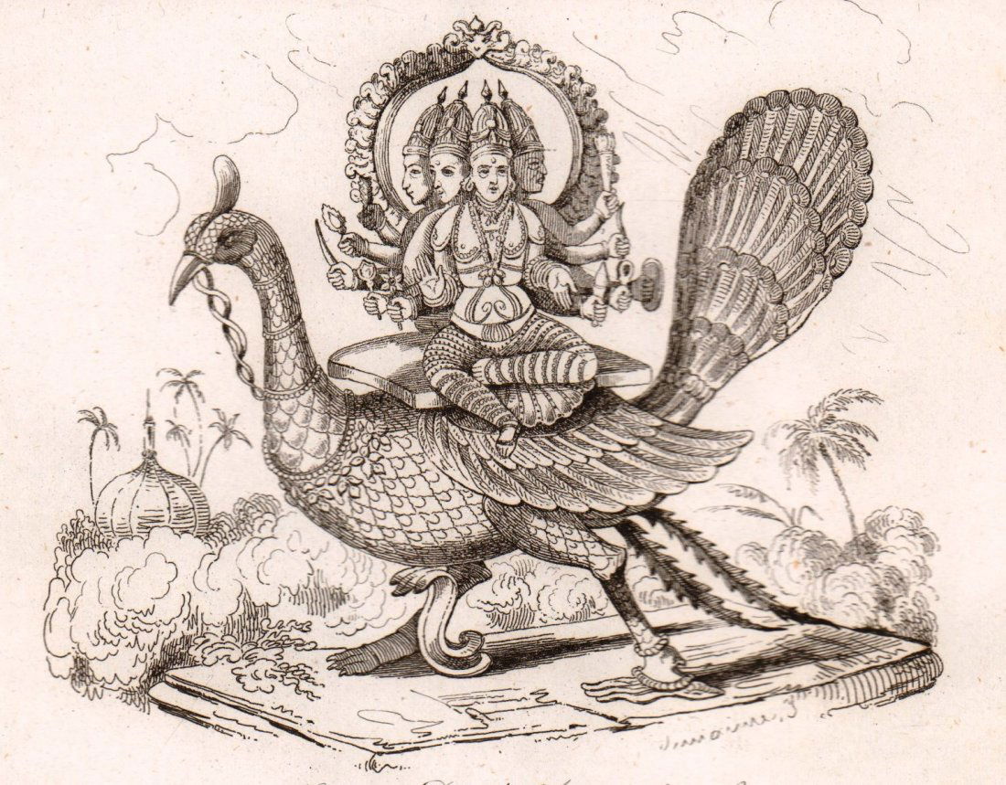 God Kartikeya of heavenly Armies. India. 1835. (1 of 3)