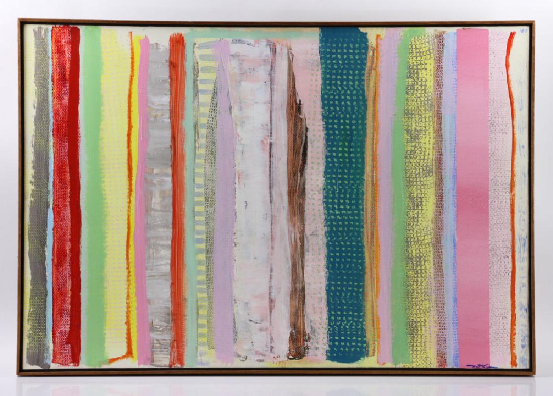 Natkin, Abstract, Acrylic on Paper: Robert Natkin (American, 1930-2010), abstract, acrylic on paper, part of the "Apollo" series, 26" high x 36" wide. To include catalog of Natkin's exhibition at Andre Emmerich Gallery in New York City.