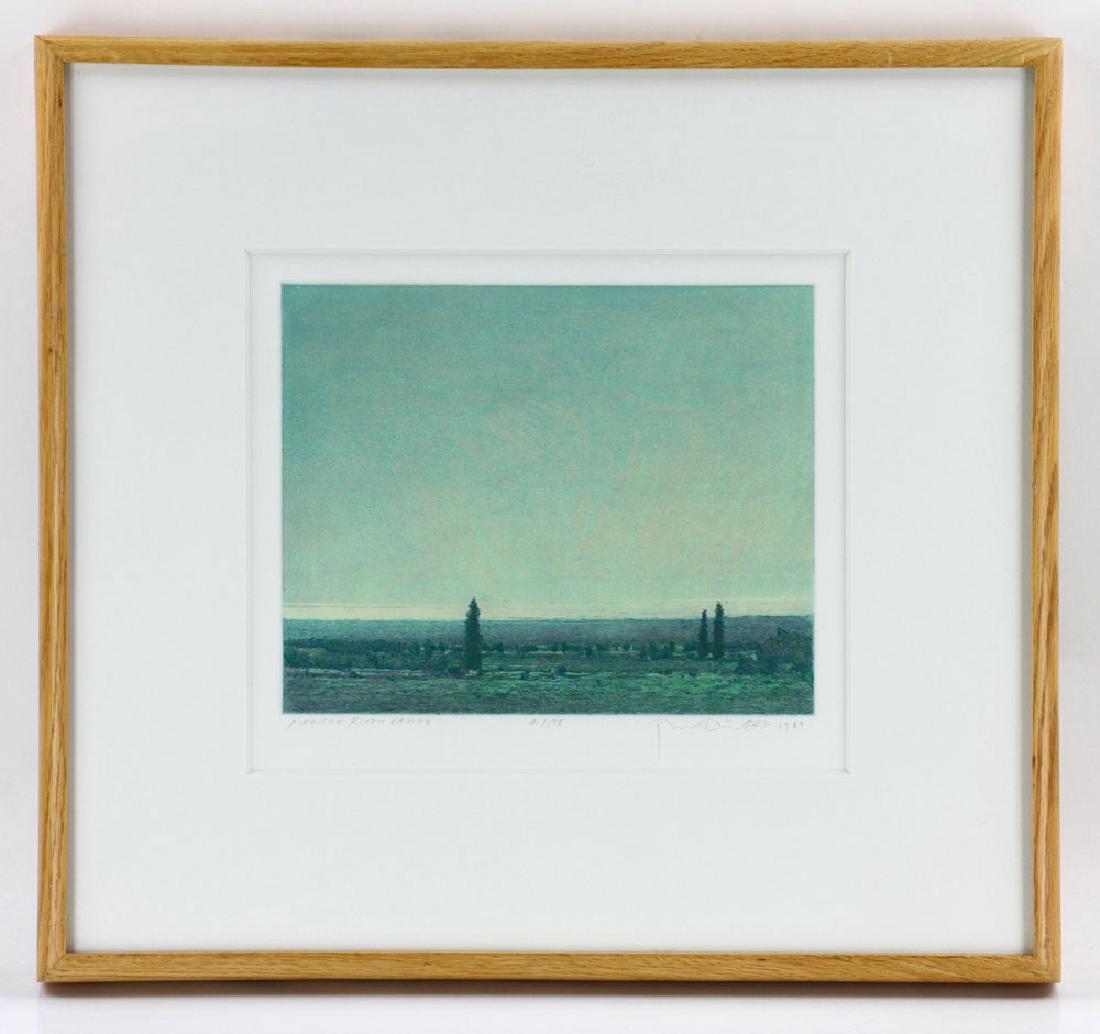 Chatham, "Madison River Valley," Lithograph: Russell Chatham (American, 1939-), "Madison River Valley," colored lithograph, signed and dated in pencil "1989" lower right, edition 41/175, 9 3/8" high x 10 3/4" wide (view), 17" high x 18 1/2" wide