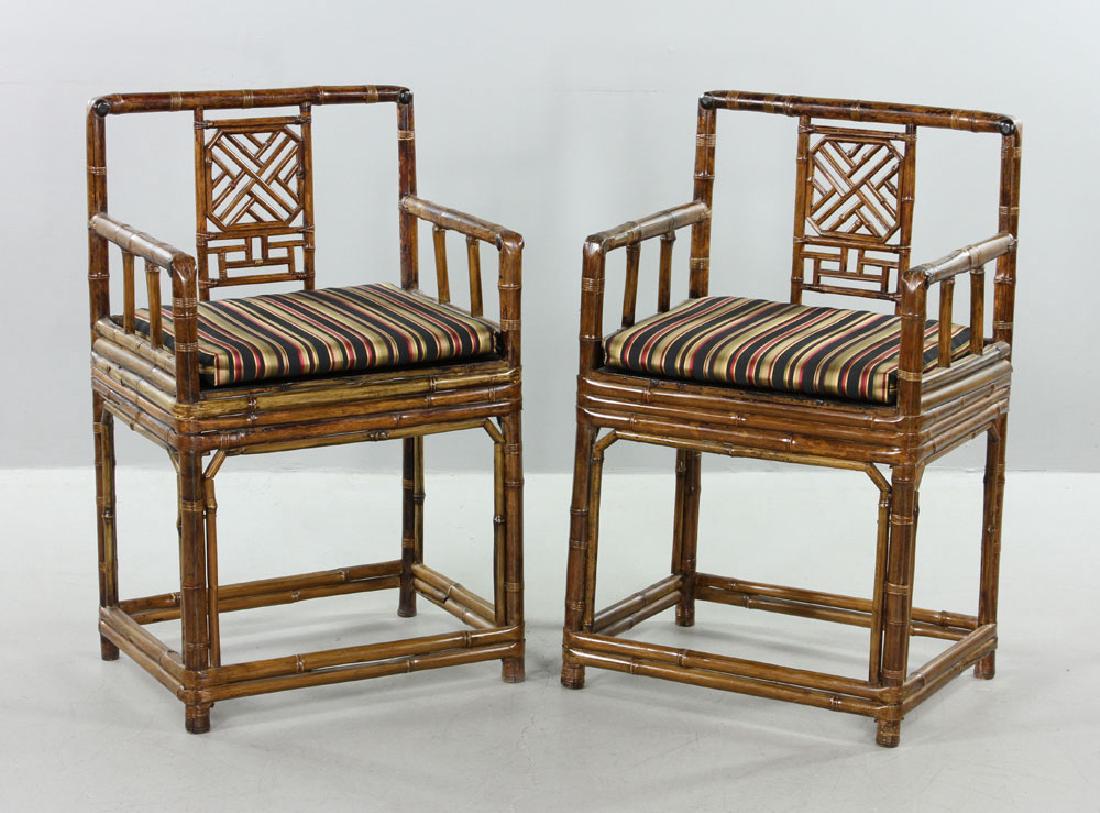 Pr. 18th C. Chinese Southern Bamboo Armchairs (1 of 7)