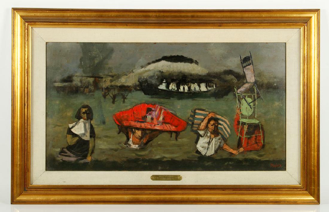 Louis Bosa, "The Flood," Oil Painting (1 of 5)