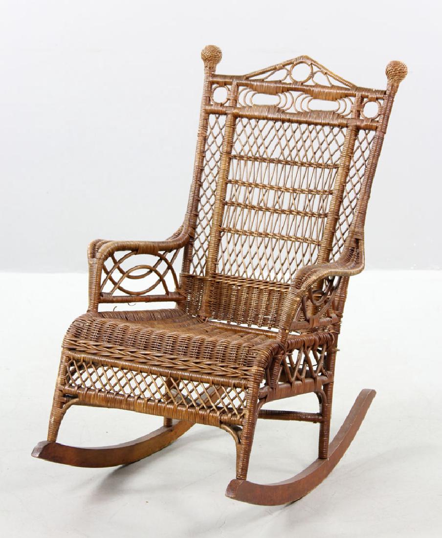Ornate Wicker Rocking Chair (1 of 5)