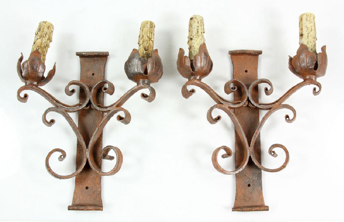 Pr. Iron Candle Sconces (1 of 5)