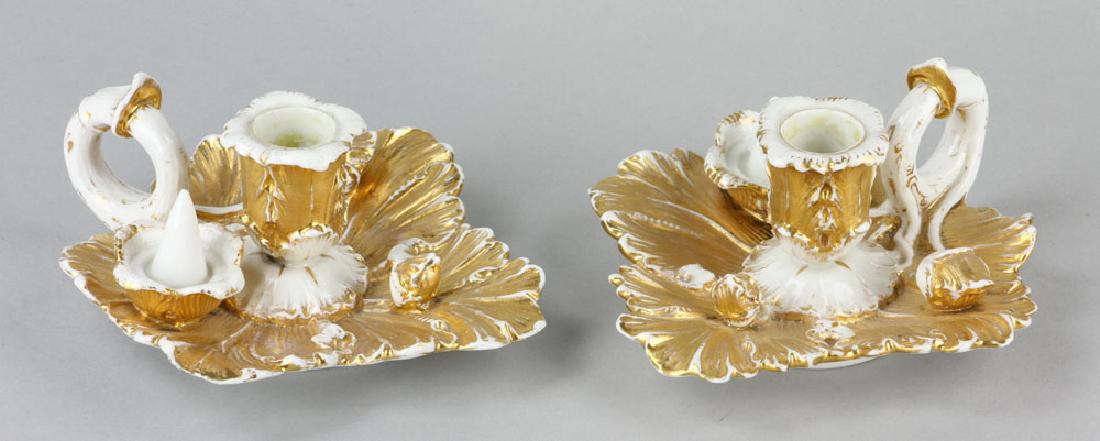 Pair of Meissen Chamber Candlesticks (1 of 9)