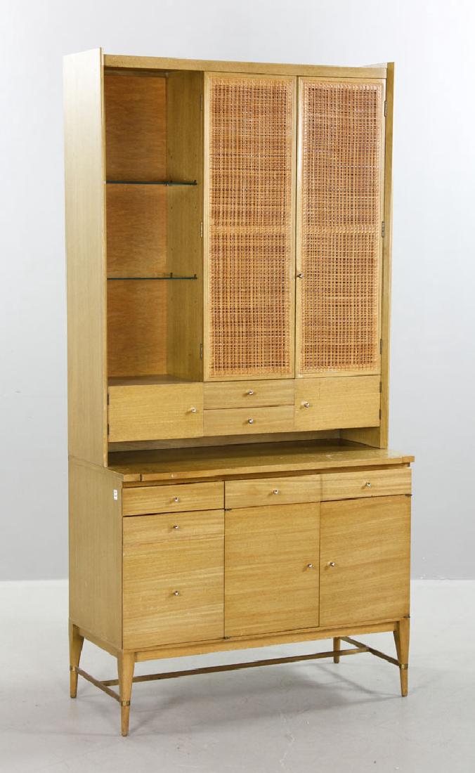 Mid-Century Modern Dresser and Cabinet: Mid-Century Modern two piece dresser and cabinet, 77" high x 38" wide x 18" deep. Provenance: from a Maine estate.
