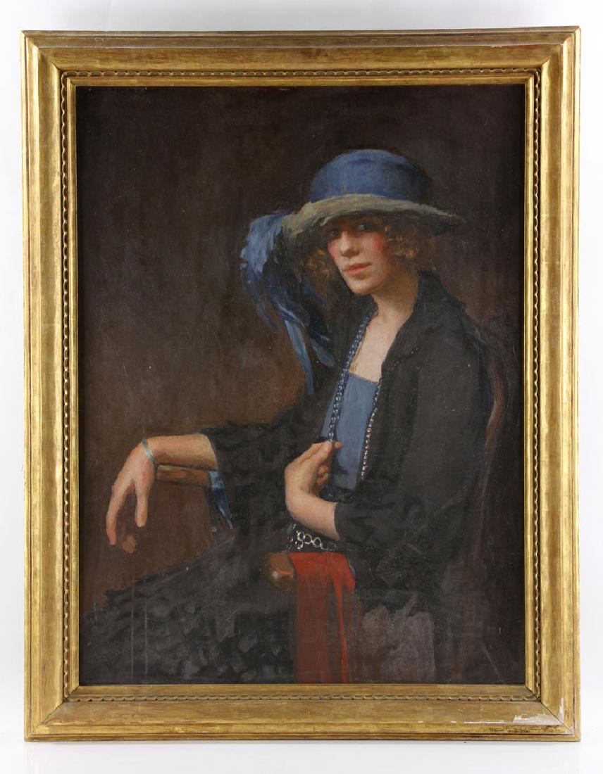 Munsell, Portrait of Mrs. Orr, Oil on Canvas: Albert H. Munsell (American, 1858-1918), portrait of Mrs. Alexander Orr of New York City, oil on canvas, signed, 40" high x 30" wide (view), 46" high x 36" wide (frame). Provenance: from the estate of