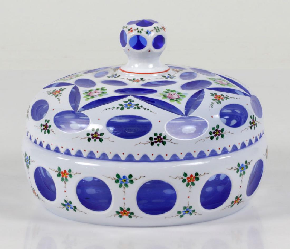 Blue and White Cut Glass Candy Dish (1 of 5)