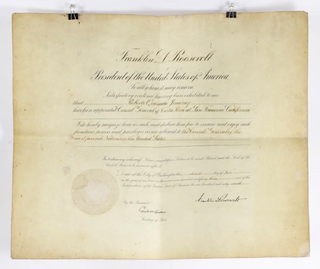 Document Signed by U. S. President FDR (1 of 6)