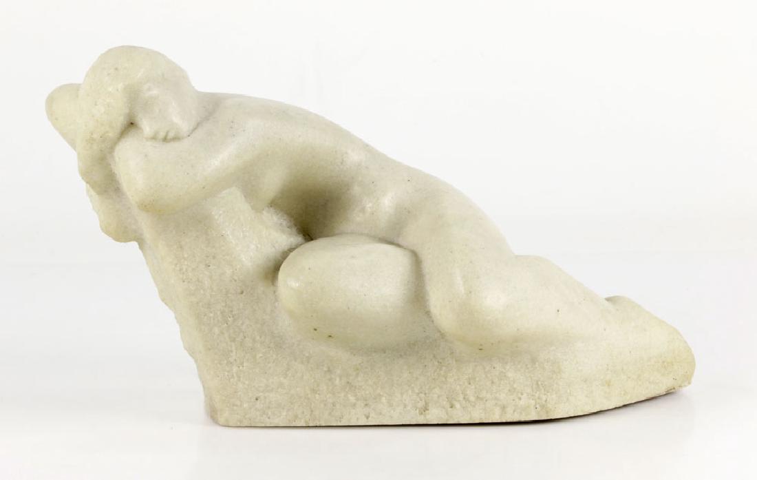 Glinsky, Nude, Marble Composite: Vincent Glinsky (American, 1895-1975), nude sculpture, cast marble composite, 6" h x 11 1/2" w. Provenance: From a Hyde Park, Massachusetts estate. The absence of a condition report is not an implicat