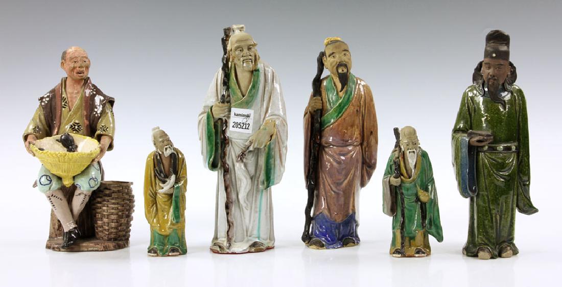 19th C. Lot of Chinese and Korean Mud Men Figures (1 of 7)