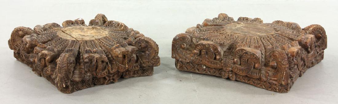 Pr. Antique Carved Column Tops (1 of 6)